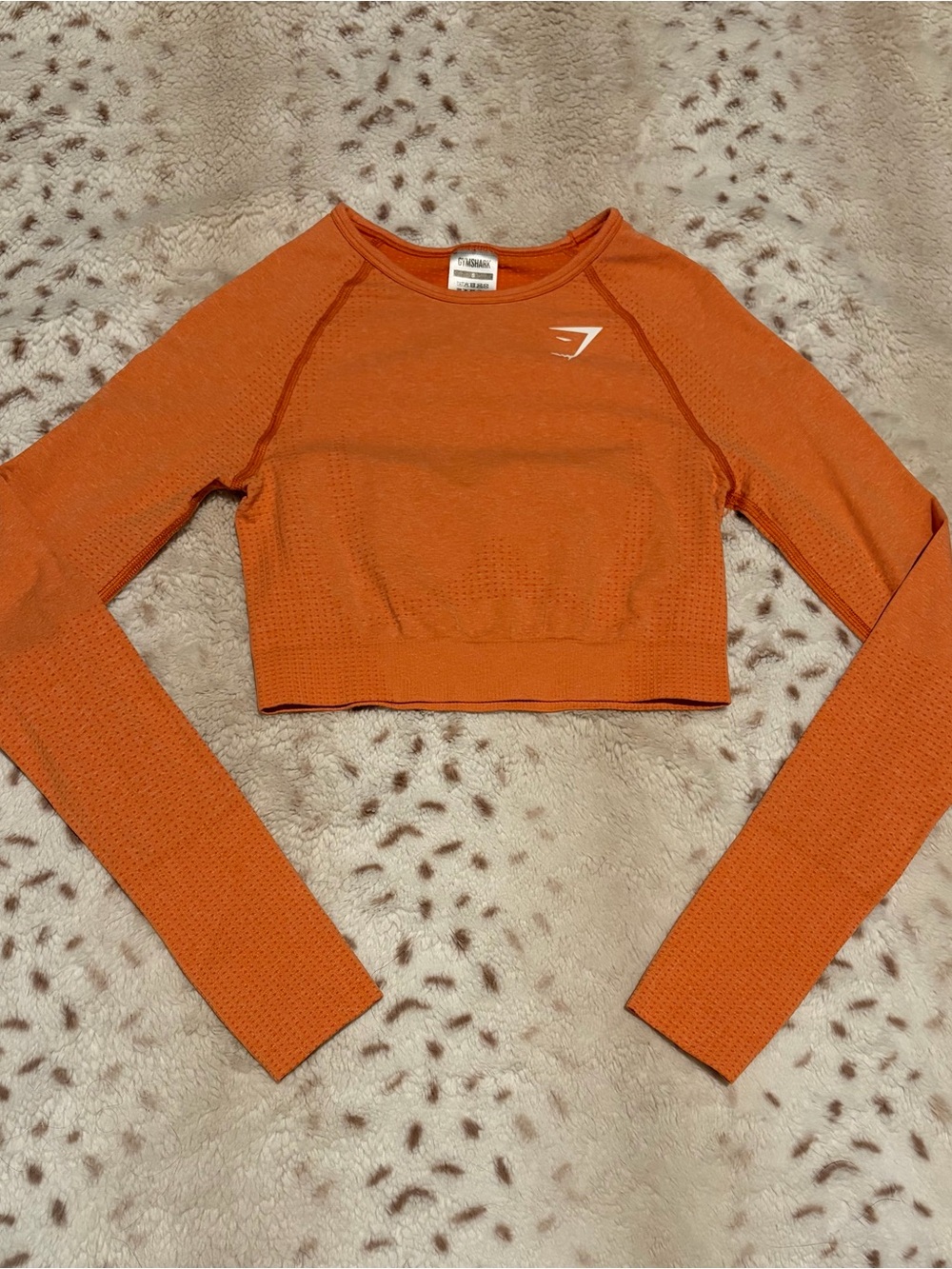 Gymshark Orange Long-Sleeve Cropped Seamless Top Women’s Size: Small
